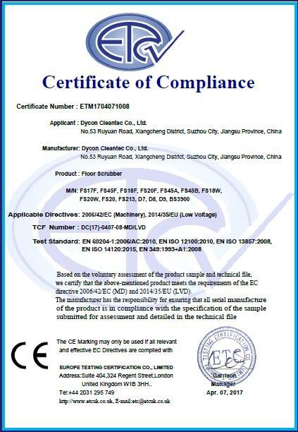 China Dycon Cleantec Co.,Ltd Certificações