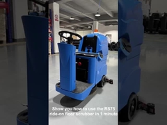 D7 Compacto Ride On Floor Scrubber Dryer Com Grande Tanque de Água E Longa Vida da Bateria